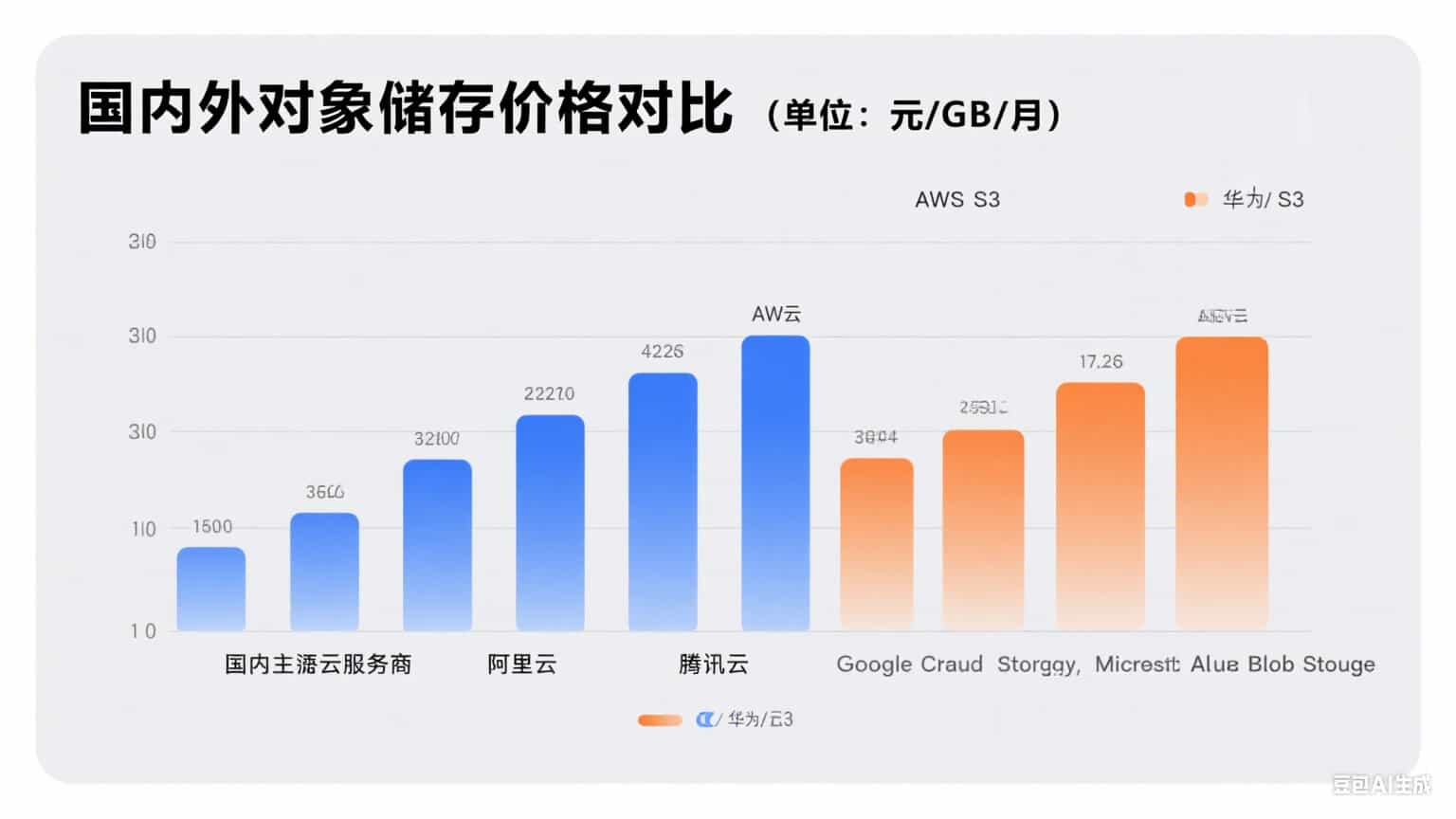 国内外对象储存价格对比